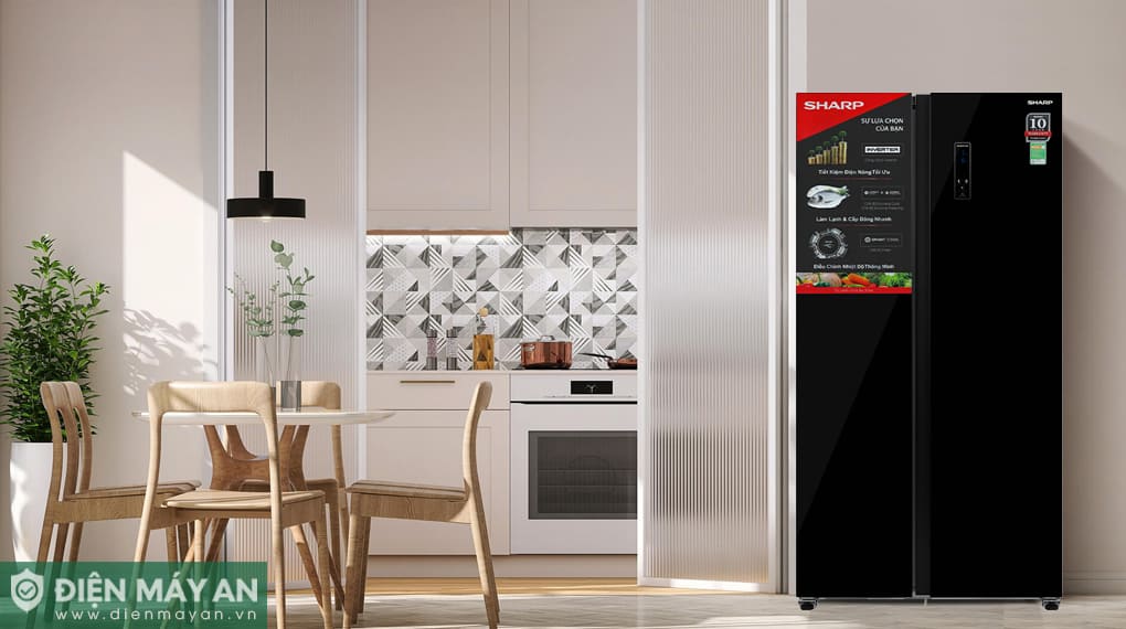 Tủ lạnh Sharp Inverter 532 lít Side By Side SJ-SBX530VG-BK